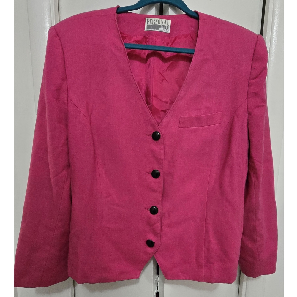 Vintage 80s Leslie Fay Pink Women's Blazer